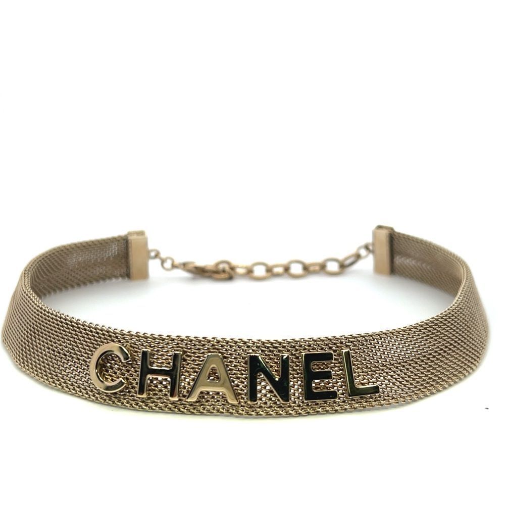 Authentic CHANEL  Gold Mesh Choker
